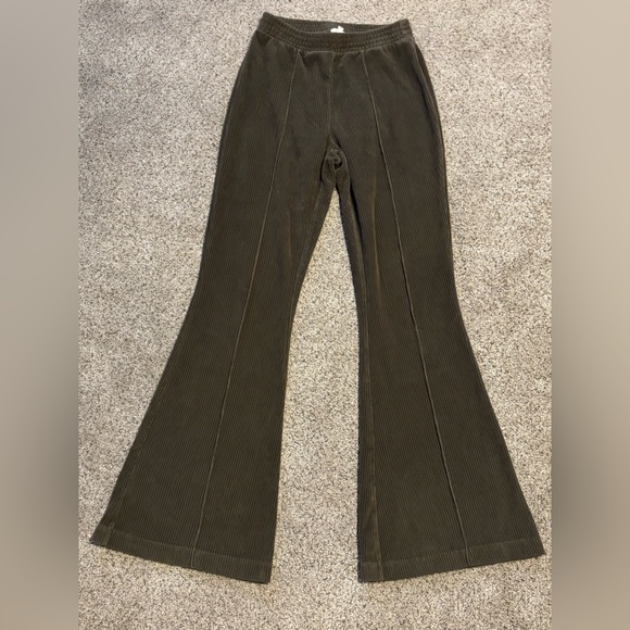 aerie Pants - Aerie Olive Flare Pants